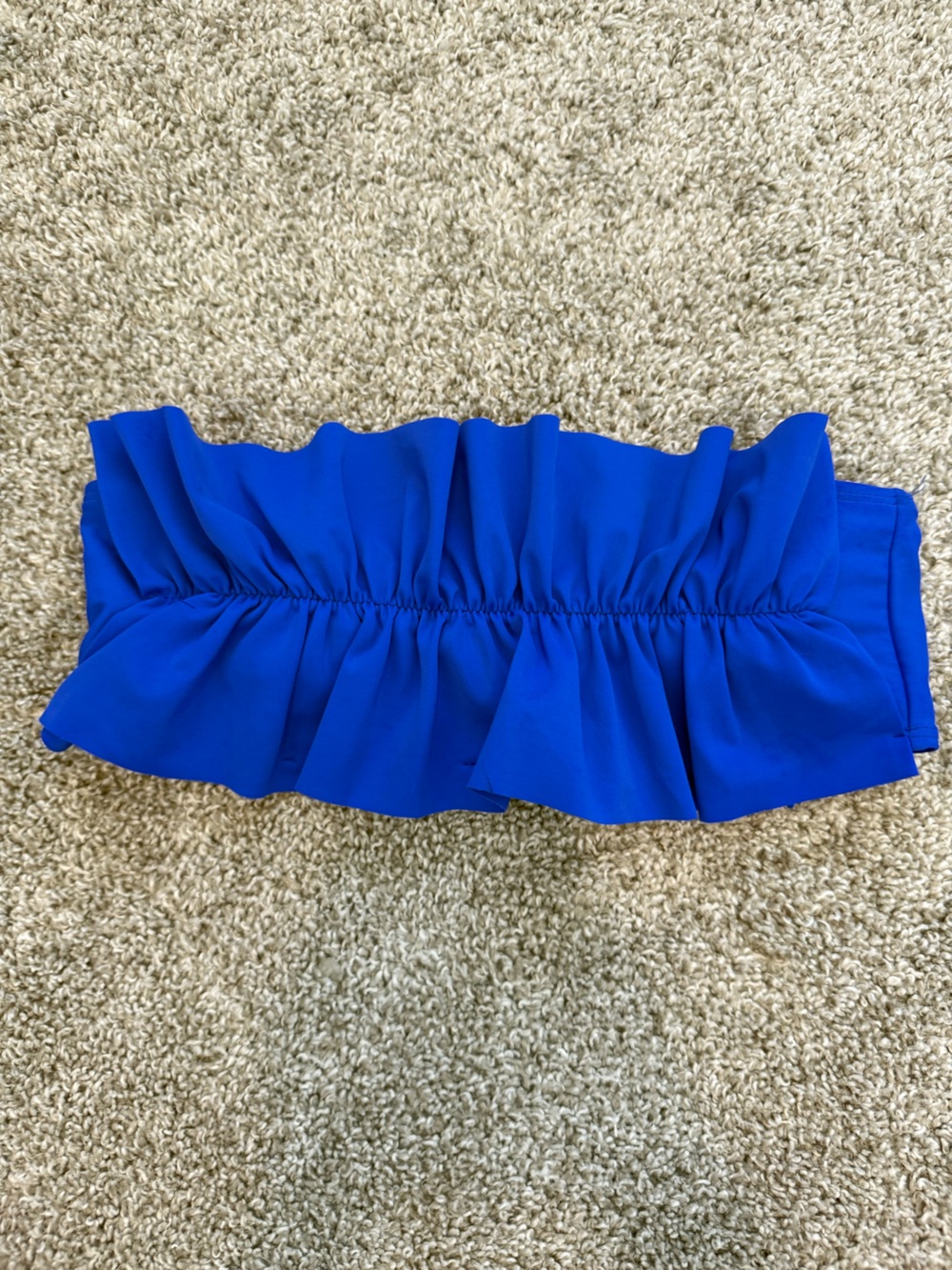 SHEIN Ruffle Strapless Bandeau Bikini Top in Blue - Women’s Small